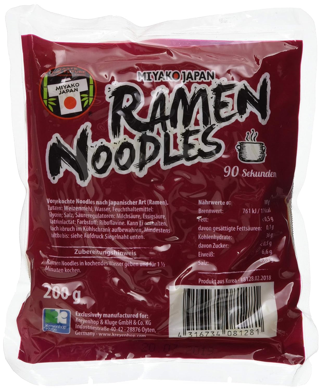 MIYAKO Ramen nudlar i japansk stil, 200g
