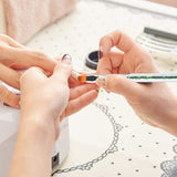 6 Stück Nagel Pinsel Set, Doppel-Ende Nageldesign Pinsel, Acryl Nail Art Pinsel Set Nail Art Liner Pinsel Dotting Tool Für DIY Nail Art Design (Mit 1 Schwammbürste)