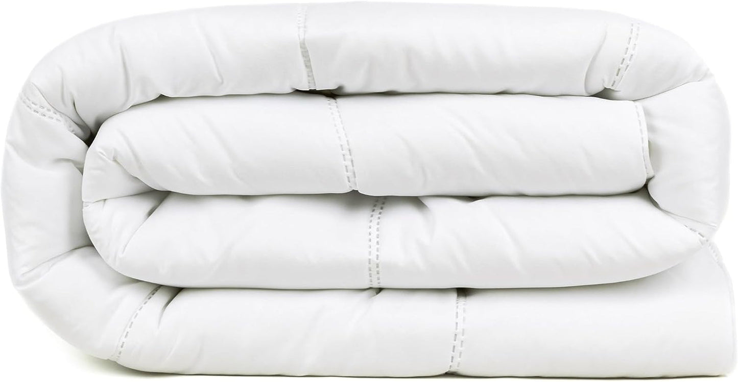 Täcke TRAMAS+ 200 Gr/M² för sängar gjorda av silikoniserade ihåliga fibrer - 150X220 Cm - Oeko Tex certifierad - Vit, mjuk, varm, minimalistisk - Säng 90 Cm Täcken och täcken Naty Shop 180X220 Cm
