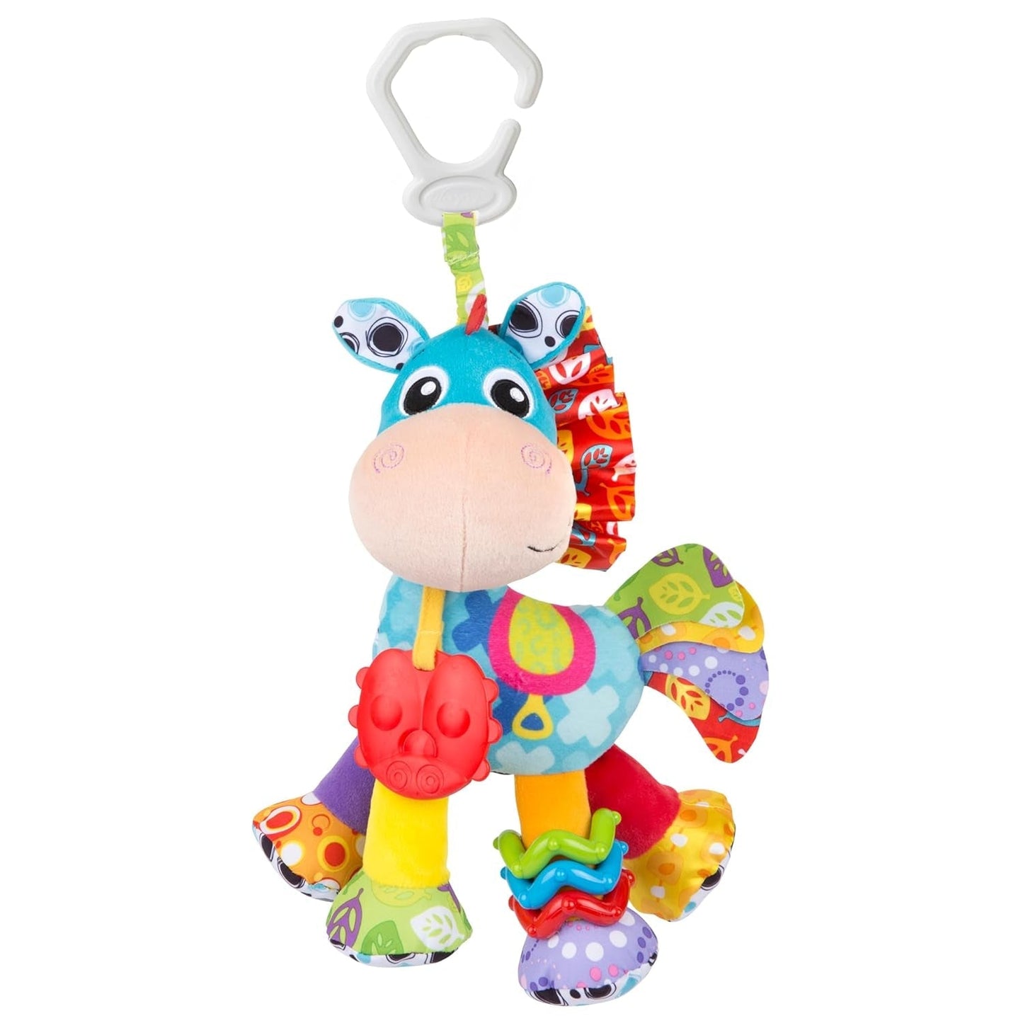 Playgro Clip Clop Sensory Garden Activity Present Pack - Sensorisk trädgårdsleksak för bebisar från 0 månader - Interaktiv leksak med skallror, bitring och barnvagnsvän - 4 stycken