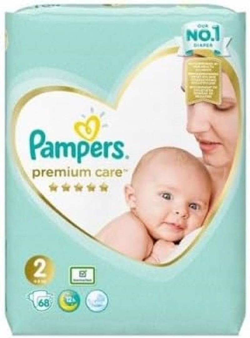 Pampers blöjor storlek 2 (4-8 kg), Premium Care blöjor, 68 stycken, Bästa komforten och skyddet för känslig hud från Pampers