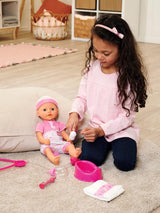 Simba 105562487 - New Born Baby First Amningsset, dummy, blöja och mjölkflaska med försvinnande innehåll, för 38-43 cm dockor Naty Shop Dolls