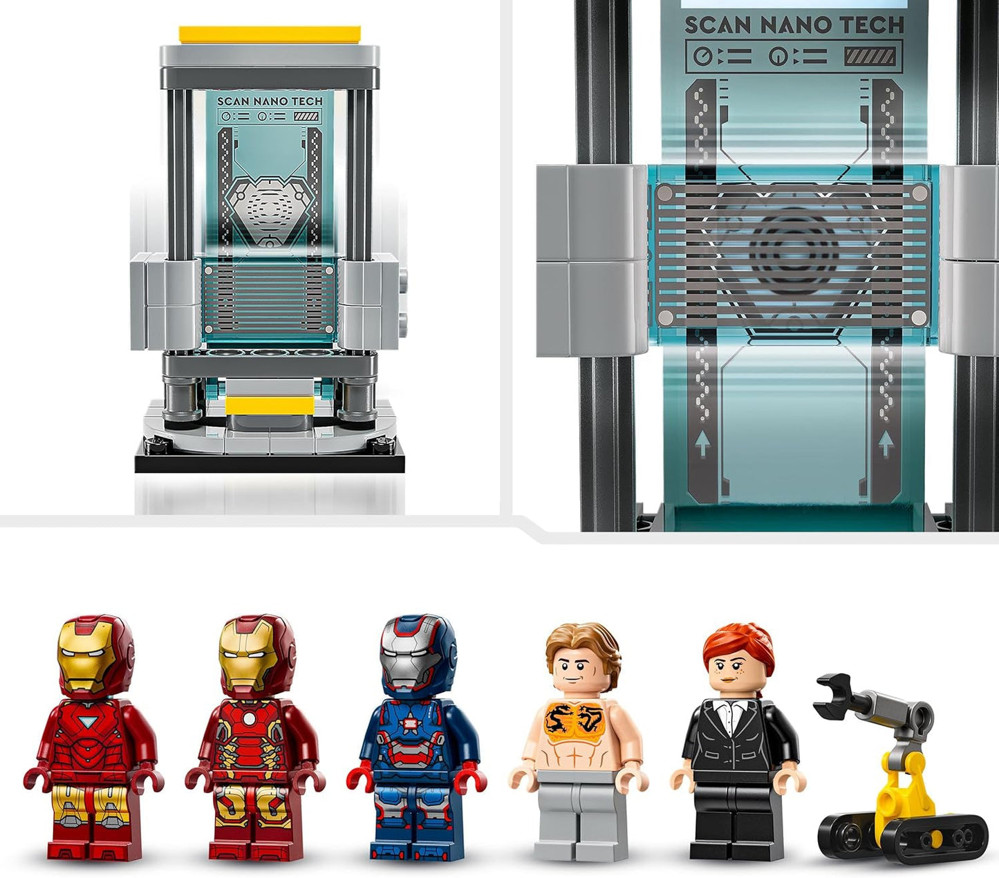 LEGO Marvel Iron Man's Laboratory: Hall of Armor - Superhjälteleksak med en mekfigur, 5 minifigurer inklusive Aldrich Killian - Avengers Present för pojkar och flickor i åldrarna 8+ 76315 Byggset Beuche den LEGO-Store