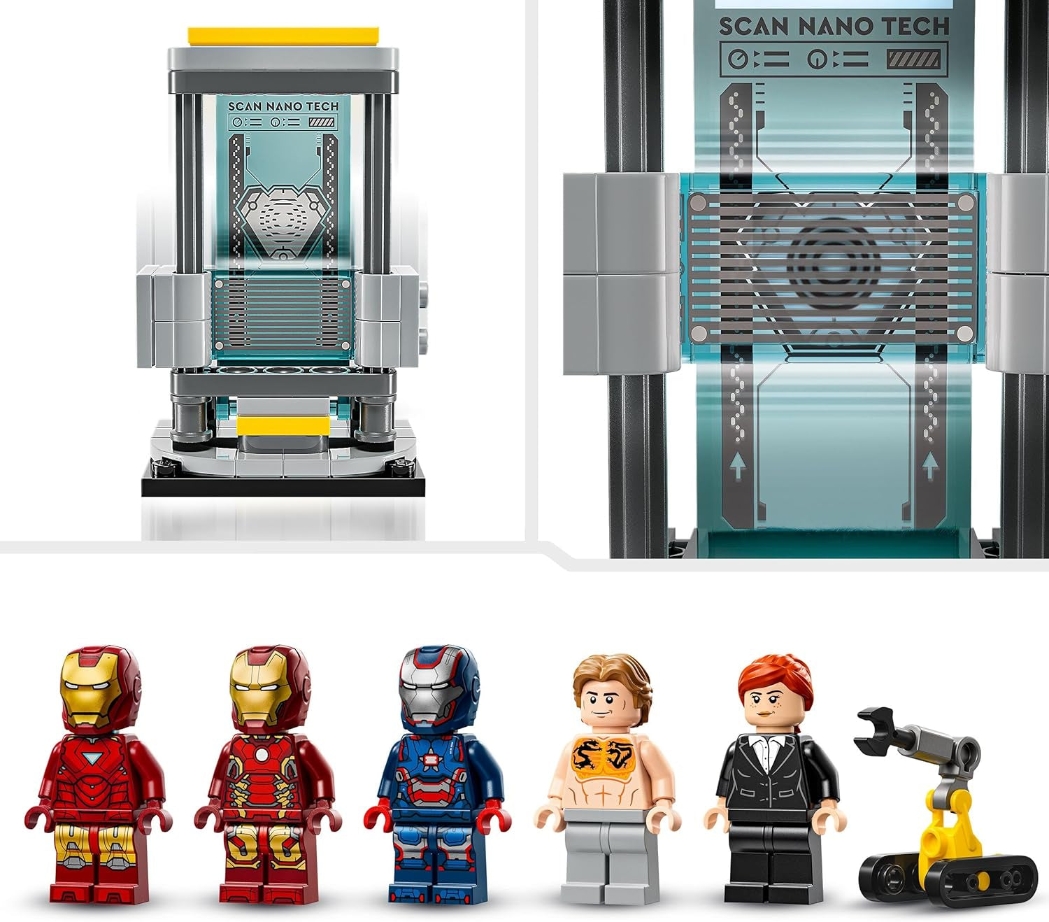 LEGO Marvel Iron Man's Laboratory: Hall of Armor - Superhjälteleksak med en mekfigur, 5 minifigurer inklusive Aldrich Killian - Avengers Present för pojkar och flickor i åldrarna 8+ 76315 Byggset Beuche den LEGO-Store