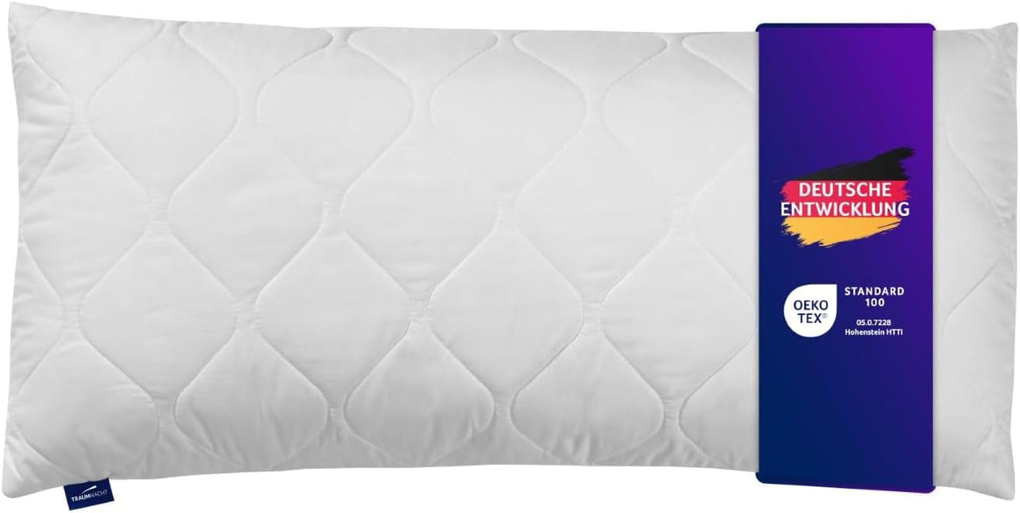 Traumnacht aloe vera kudde med bekvämt sammetsmjukt mikrofiberöverdrag 40X80 cm Oeko-Tex certifierad, producerad enligt den tyska kvalitetsstandarden Naty Shop standardkuddar Standardtitel