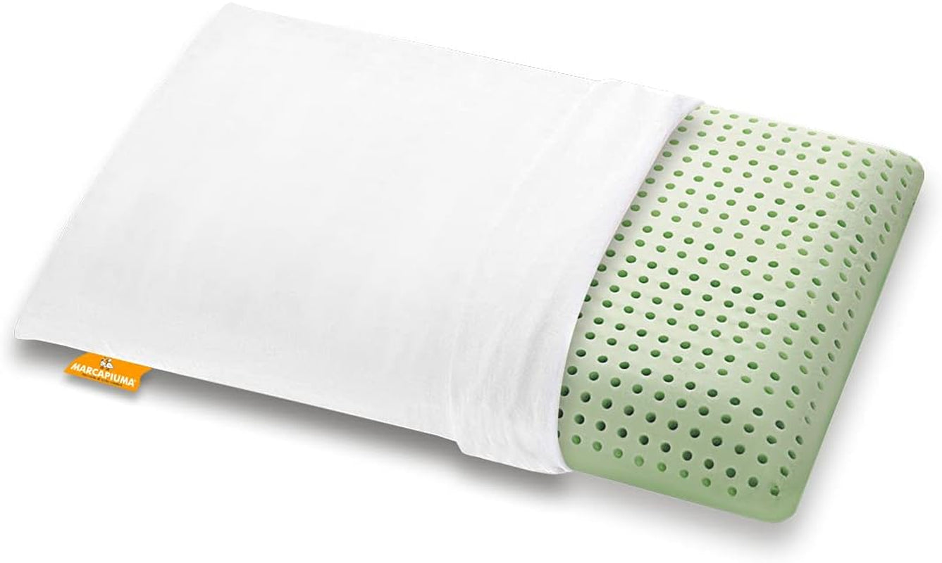 Marcapiuma memory foam kudde, grön, naturlig, med örter, 2 stycken Standardkuddar Naty Shop