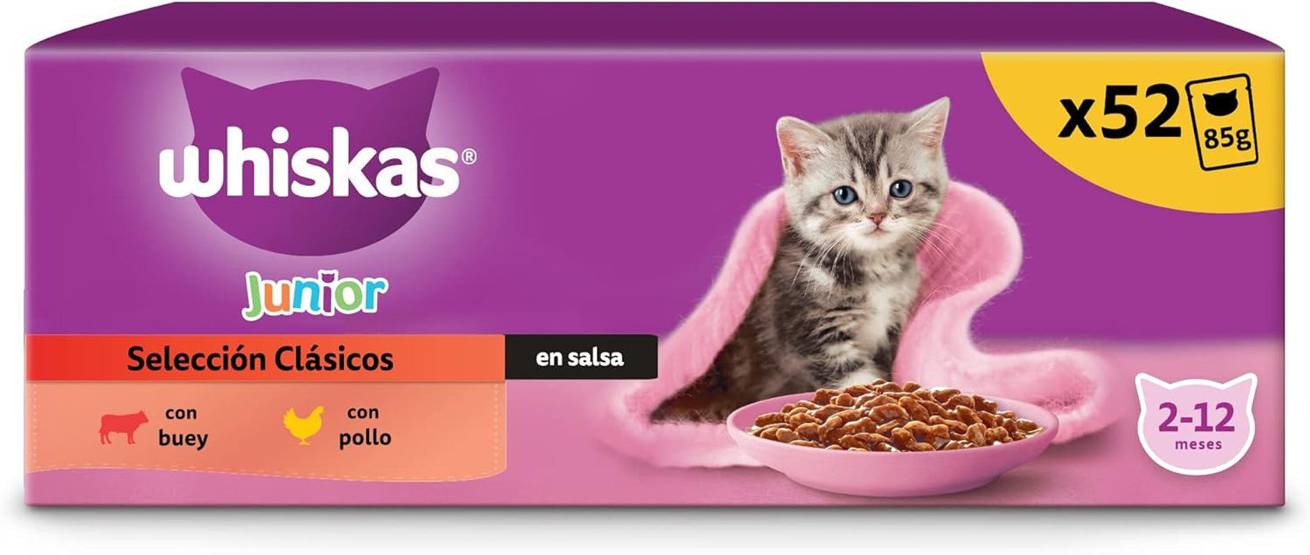 Whiskas Junior Classic våtmat för katter, 13 x 4 x 85 g