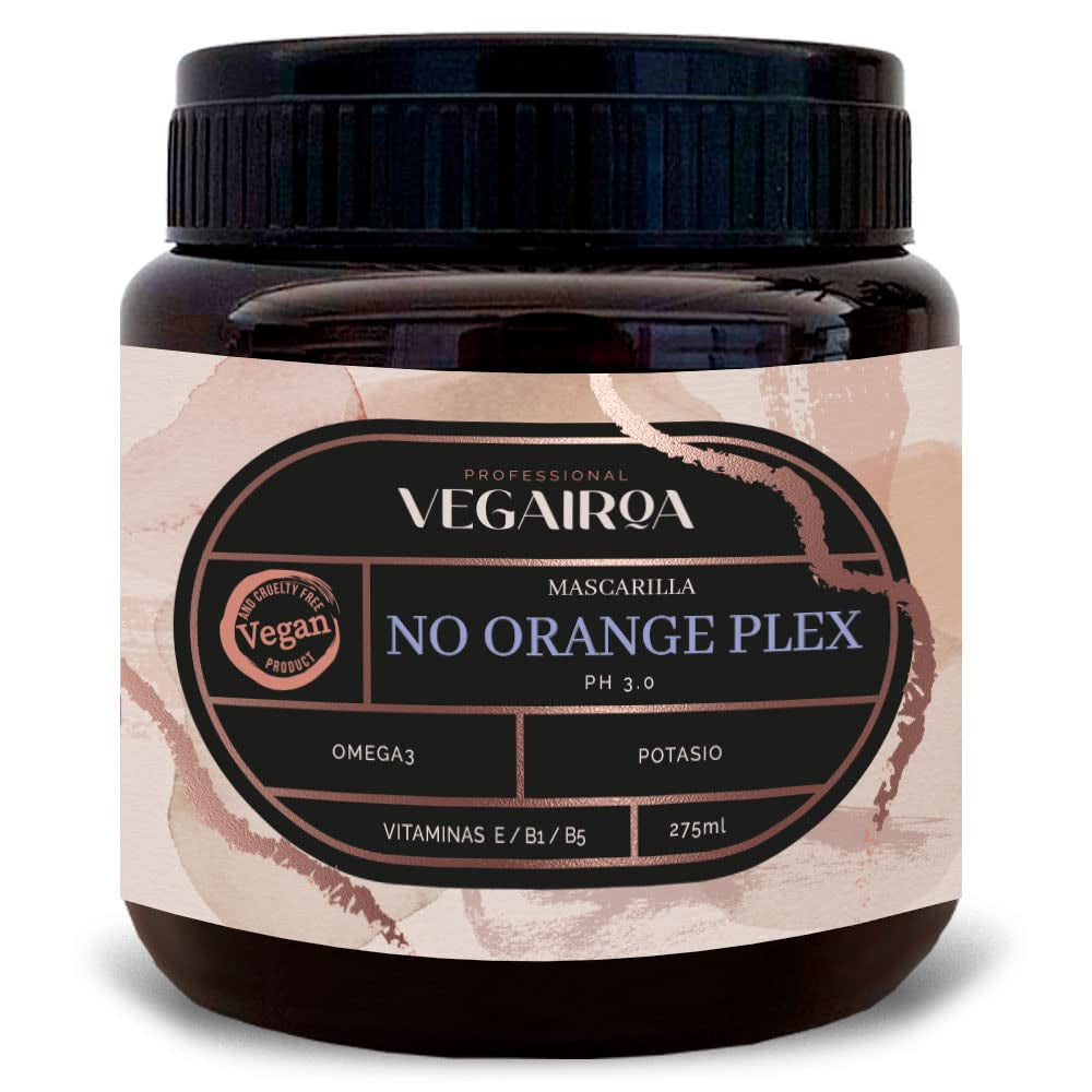 VEGAIROA - No Orange Plex Mask - Mask som neutraliserar orange toner - Djup fuktgivande vård - Professionell vegansk frisörprodukt - 300g Naty Shop Hair Mask Standardtitel