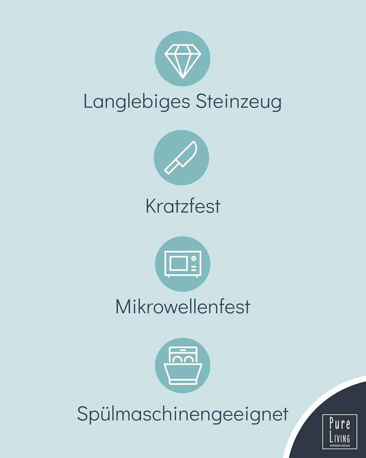 18-delat keramiskt stengods servisset för 6, Ibiza design, TESTVINNARE. Ett underbart keramiskt medelhavsservis av stengods med skålar och tallrikar. Pure Living servisset i rökblått.