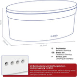 FPA brödlåda med ventilationshål, keramisk brödlåda, SALENA, brödskål, vit, 36,5 x 23,5 x 14 cm Matförvaringslådor Naty Shop