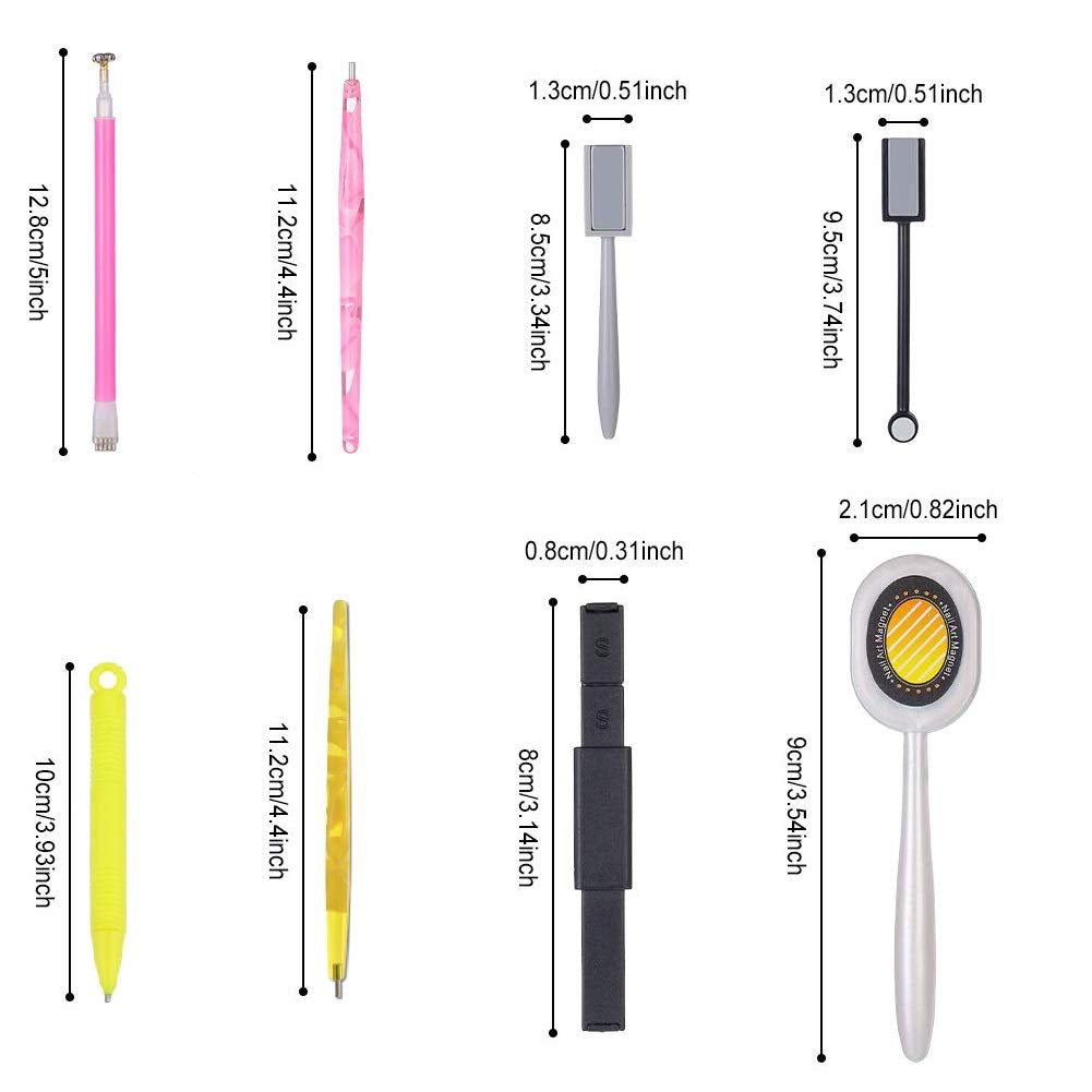 Nail Art Werkzeug Magnetstift, 10 Stück Nagel Magnet Stick Tool Set, Nagel Magnet Stift Und Starker Magnet Lager Punktierungsstifte Für DIY 3D Magnetics Katzenauge UV Gel Polnisch Nagel Kunst