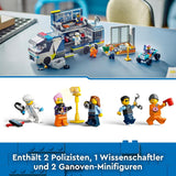 LEGO City polisbil med labb, fyrbäddspolisset och leksaksbil för barn, present till pojkar och flickor från 7 år och uppåt, plus 5 minifigurer - 2 poliser, 1 forskare och 2 skurkar 60418 Byggset Beuche den LEGO-Store