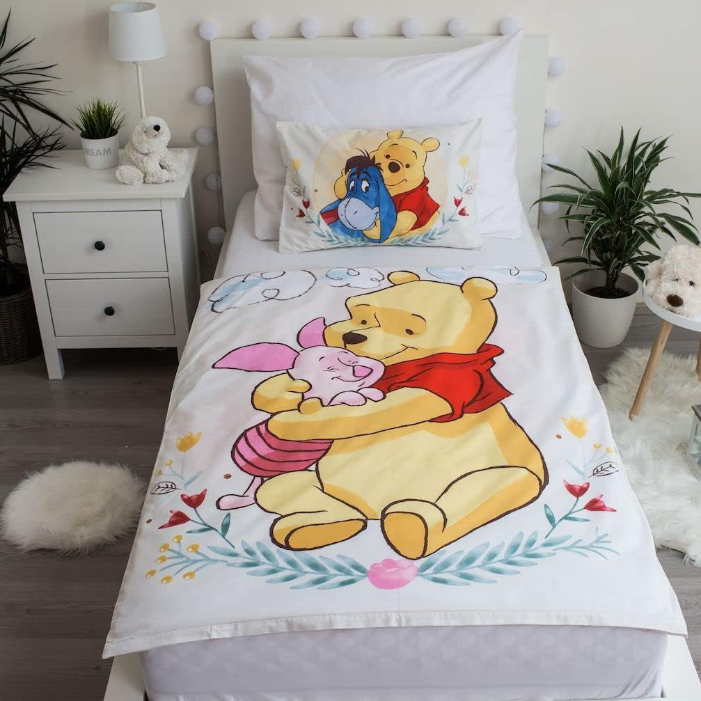 Sängkläder för barn, björnen Winnie och hans vänner, 100% bomull Sängkläder - barn Naty Shop