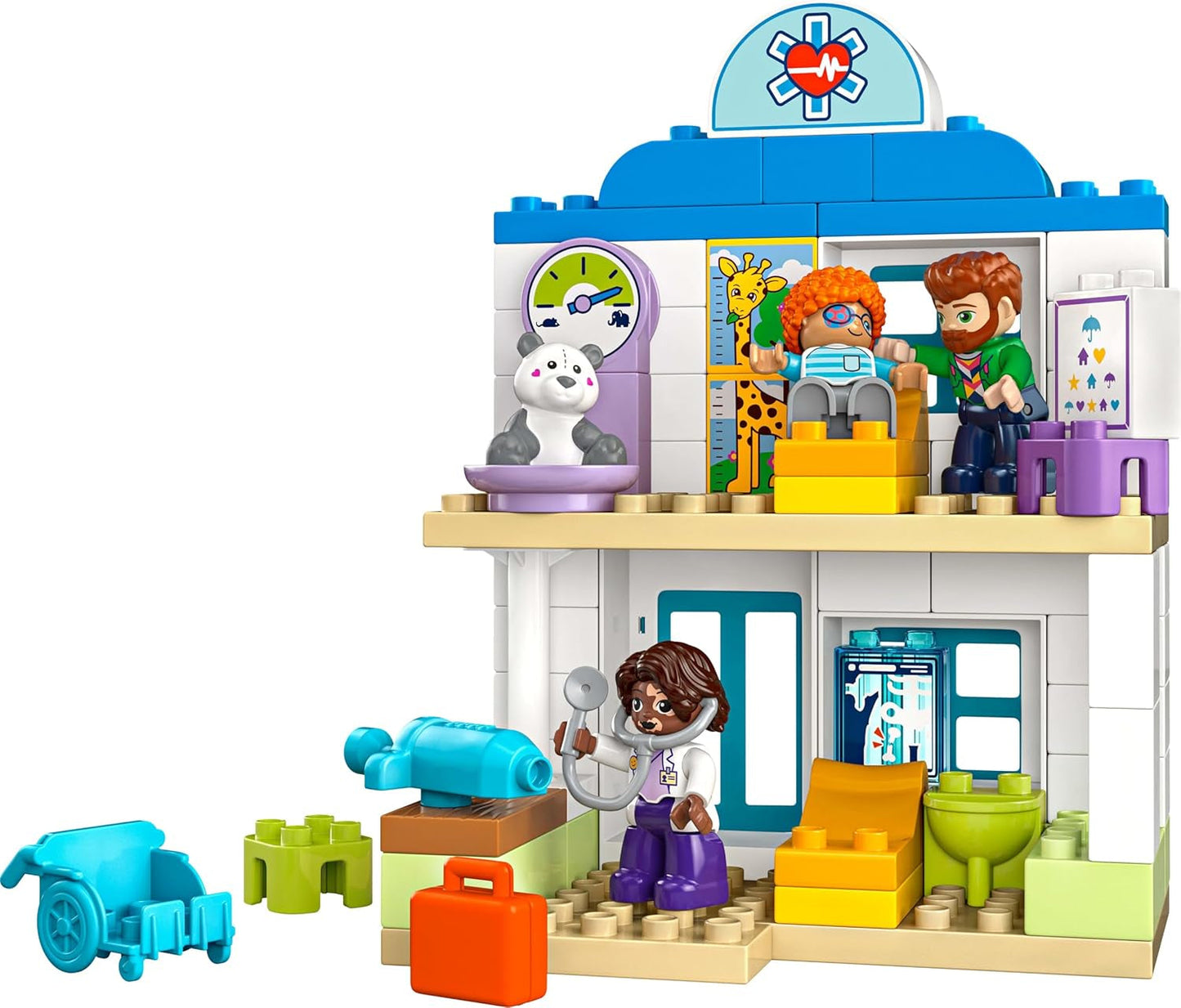 LEGO DUPLO Town Första besöket hos läkaren, Byggleksak, Leksats för att främja finmotorik, Present till småbarn 2 år, Pedagogisk leksak, Rollspel på sjukhus 10449 Byggset Besuche den LEGO-Store