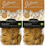 BioGourmet bandnudlar med Schüttelbrot från Sydtyrolen (SGB) | Salta och smaksatta äggnudlar med äkta prick från Sydtyrolen | 1 x 250g Bio