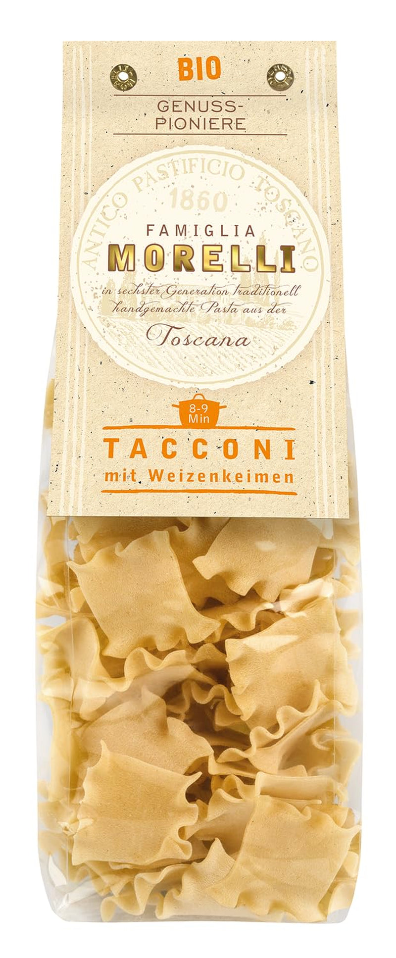 BioGourmet Pappardelle med vetegroddar - Ekologisk bred pasta för grytor och såser - med extra näringsämnen | 500 g ekologiskt och veganskt