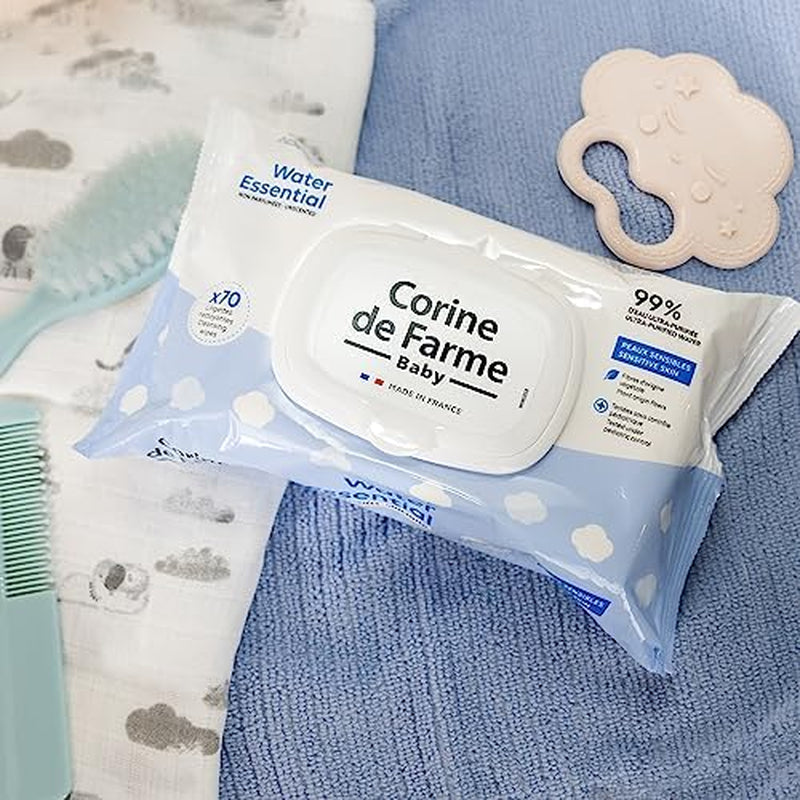 - Change Water Essential babyservetter x70 - Växtfibertoalettprodukt - 99 % ultrarenat vatten - Hygien från födseln - Återförslutningsbart lock