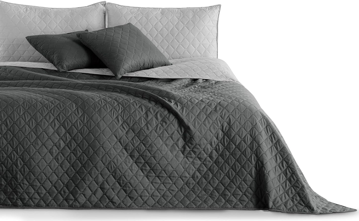Avkoksöverkast 200 X 220 Cm Grafit Antracit Silver Grå Tvåsidigt överkast lättskött Axel Sängar och filtar Besuche den DecoKing-Store Axel Grafit Silver 200 X 220 Cm