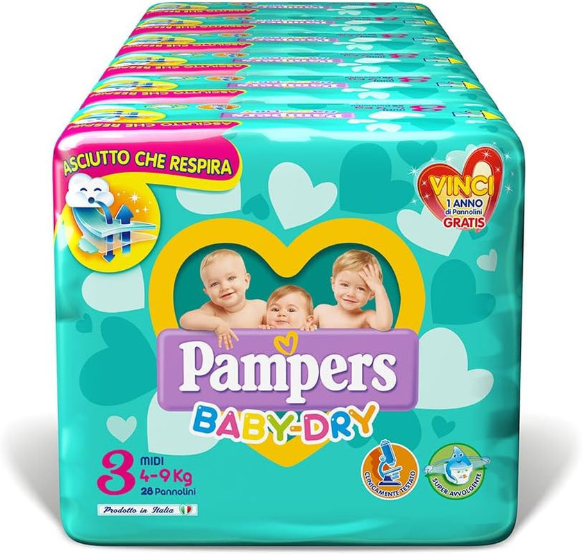 Pampers Baby Dry Maxi Twin Pack blöjor, storlek 4 (7-18 kg), 48 blöjor