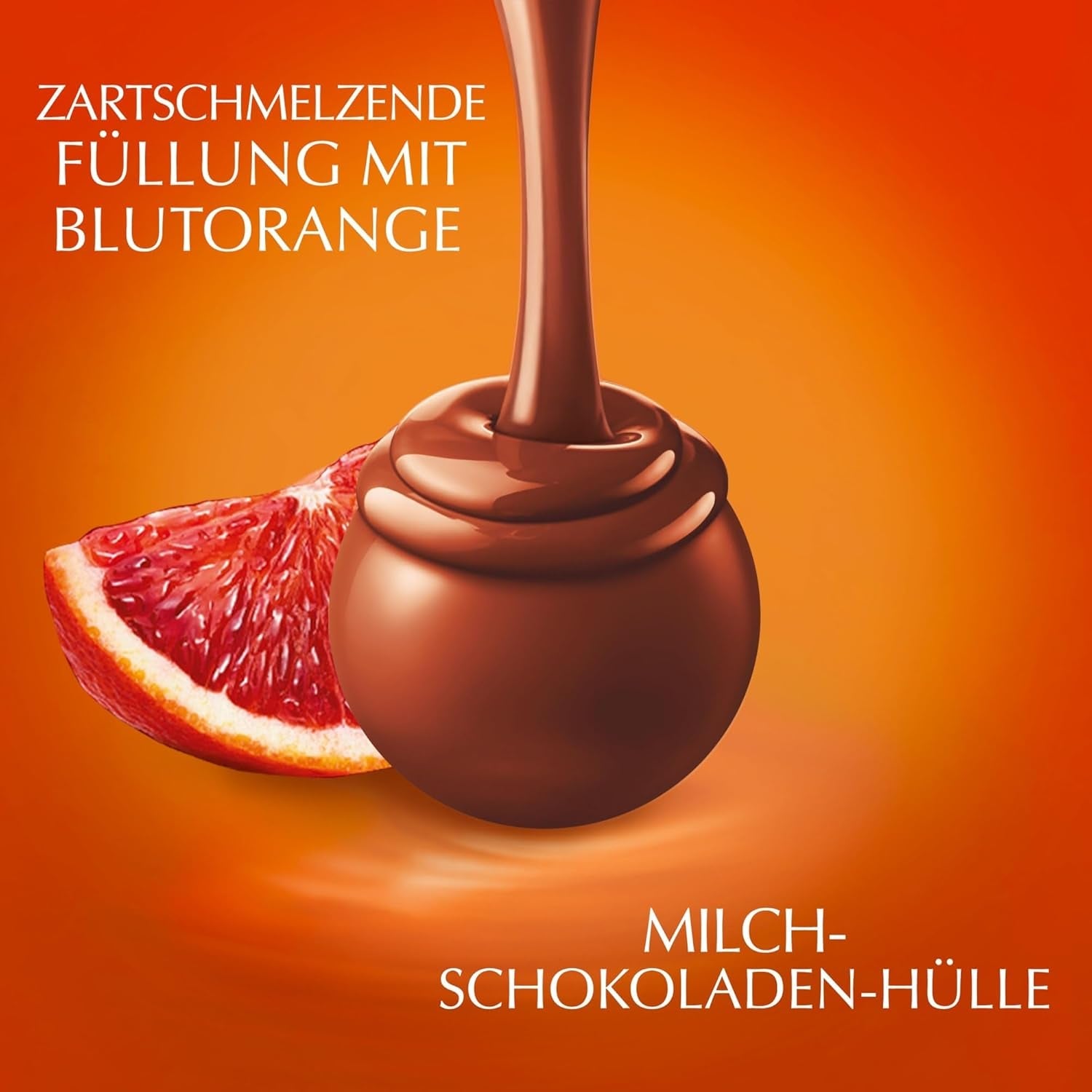 Lindt LINDOR Röda Orange Chokladbollar | 1 kg återförslutningsbar påse | ca. 80 chokladgodisar med smält-i-mun-fyllning | Bulkpaket, chokladpresent