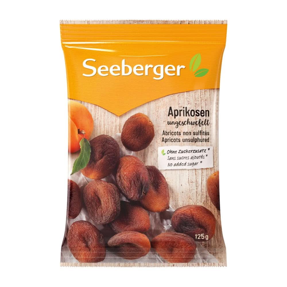 Seeberger Obehandlade torkade aprikoser med söt-fruktig smak - inget tillsatt socker, 13 x 125 gram Naty Shop torkade produkter 13 x 125 gram