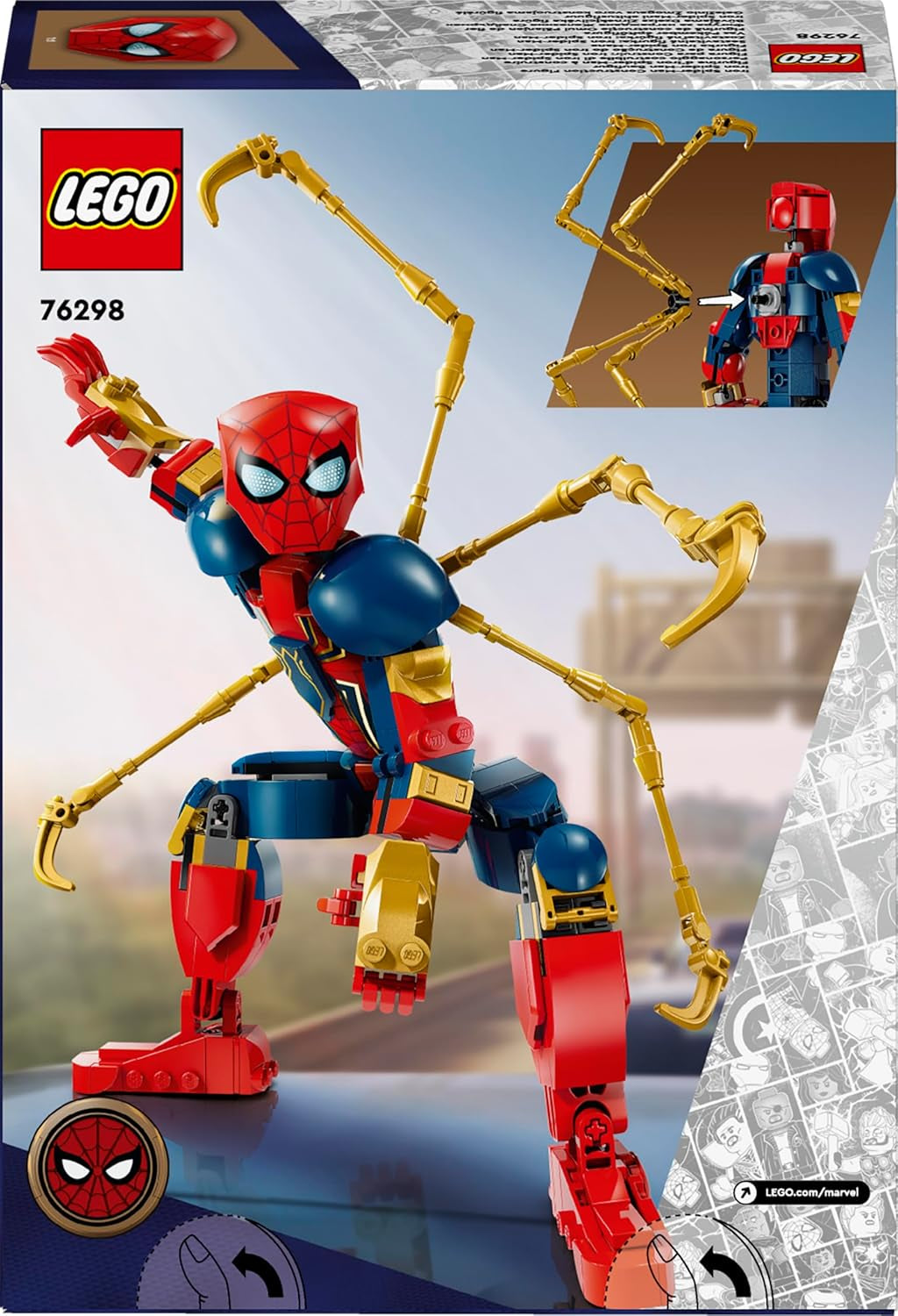 LEGO Marvel Iron Spider-Man byggklossar Superhjälte actionleksak för barn 8+ Pojkar och flickor Pansarset Byggbar modell Avengers Presentidé för Marvel-filmfans 76298 Byggset Beuche den LEGO-Store