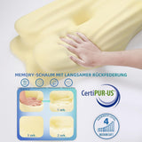 RUMMY Ergonomisk nackstödskudde i Memory Foam med avtagbart tvättbart överdrag för sido- och magsliprar (grå) Cervikala ortopediska kuddar Naty Shop
