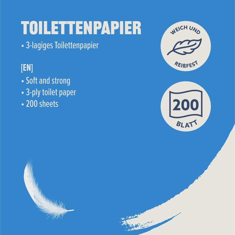 By Amazon Toalettpapper, 3 lager, 10 rullar (10 rullar, 1-pack) 200 ark per rulle, Fsc-certifierad