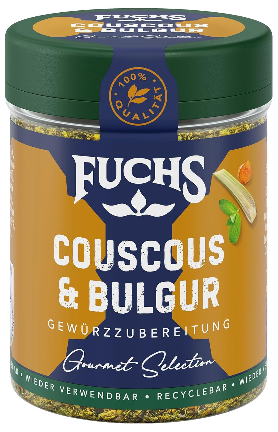 Fuchs Spices Gourmet Selection Mellanöstern/Afrika - Couscous och Bulgur Spice Mix Påfyllningsbar kryddmix för kryddning Bulgurrätter Vegansk 55g