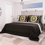 PETTI Artigiani Italiani - Dubbelsäng vinterfilt, maxi, monokrom, dubbelsidig, vit, grå, 100% Made in Italy Täcken och täcken Naty Shop Black Piazza E Mezza Maxi (240X260 Cm)