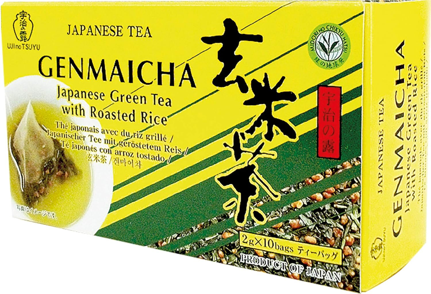 Grönt te med rundrostat ris, Genmaicha (1 x 20 g - 10 påsar à 2 g vardera)