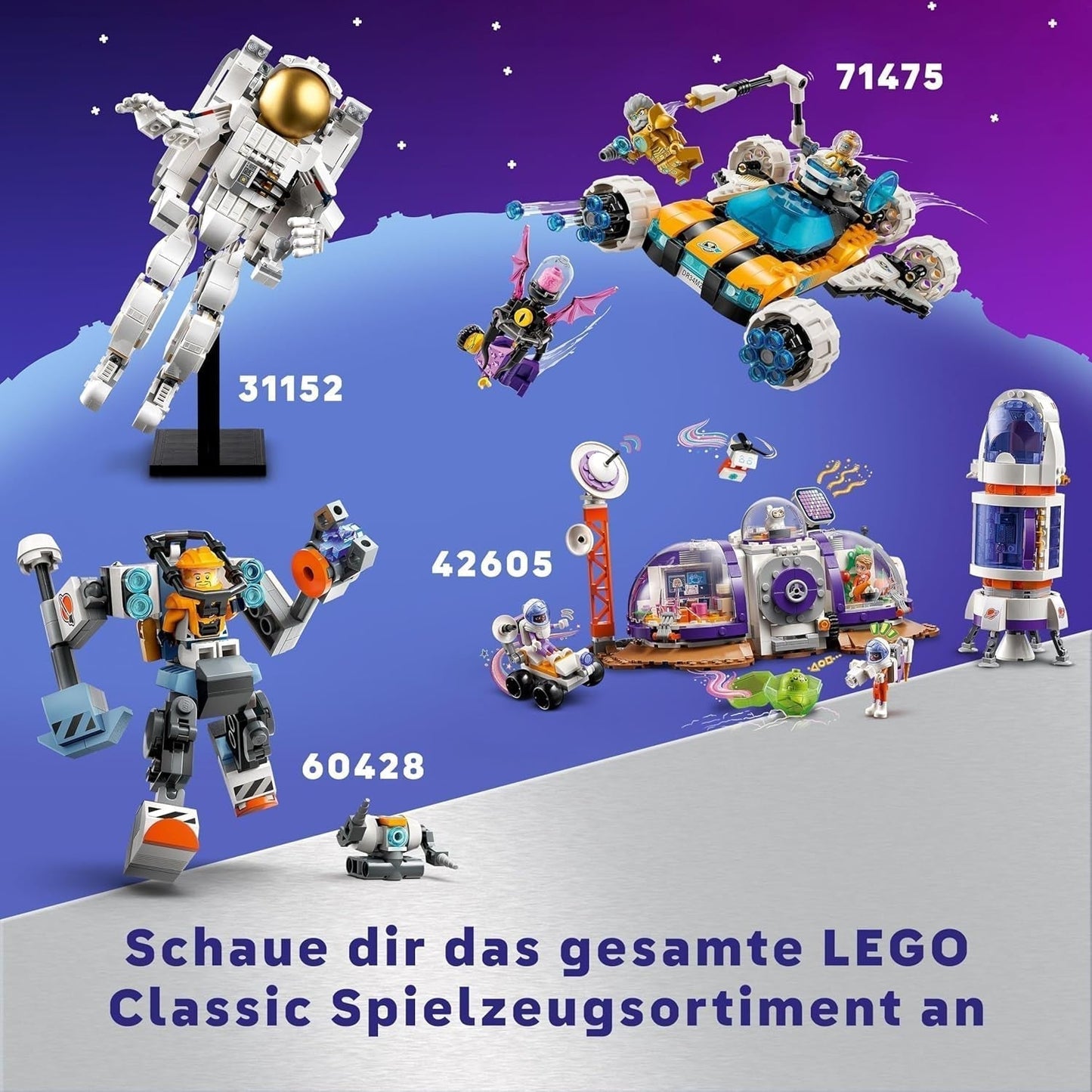 LEGO Dreamzzz 2-i-1 Mr Oz's rymdbuggy-leksaksbil eller rymdfärja-set innehåller Mr Oz, Albert och Jayden minifigurer, rymdpresent för barn 8+ 71475 Byggset Besuche den LEGO-Store