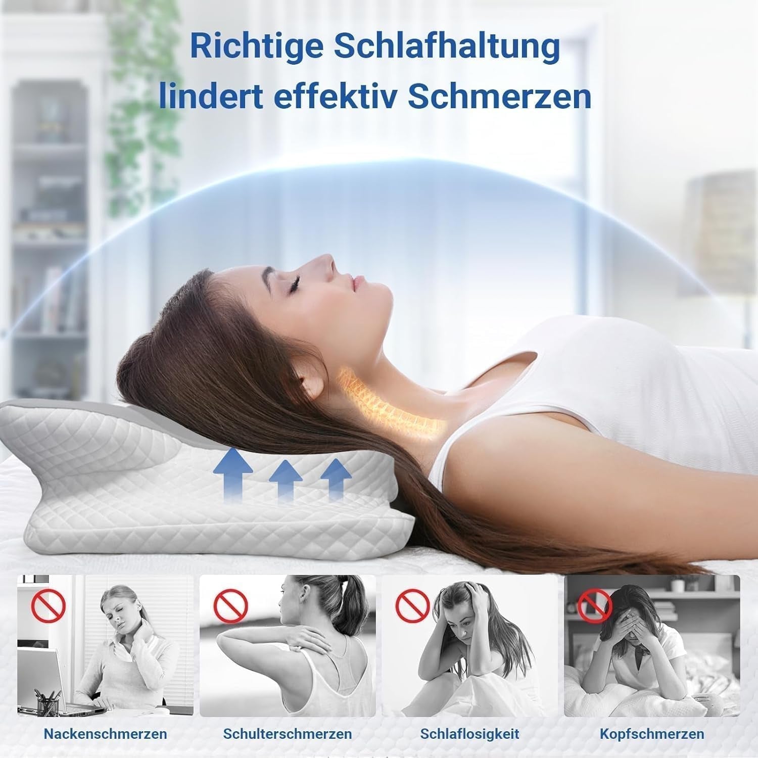 Hothands Memory Foam Kudde Ergonomisk Ortopedisk Kudde Sida Baksida Buken smärtlindring Kudde Förbättra sömnkvaliteten 62X41X13/11Cm cervikala ortopediska kuddar Naty Shop
