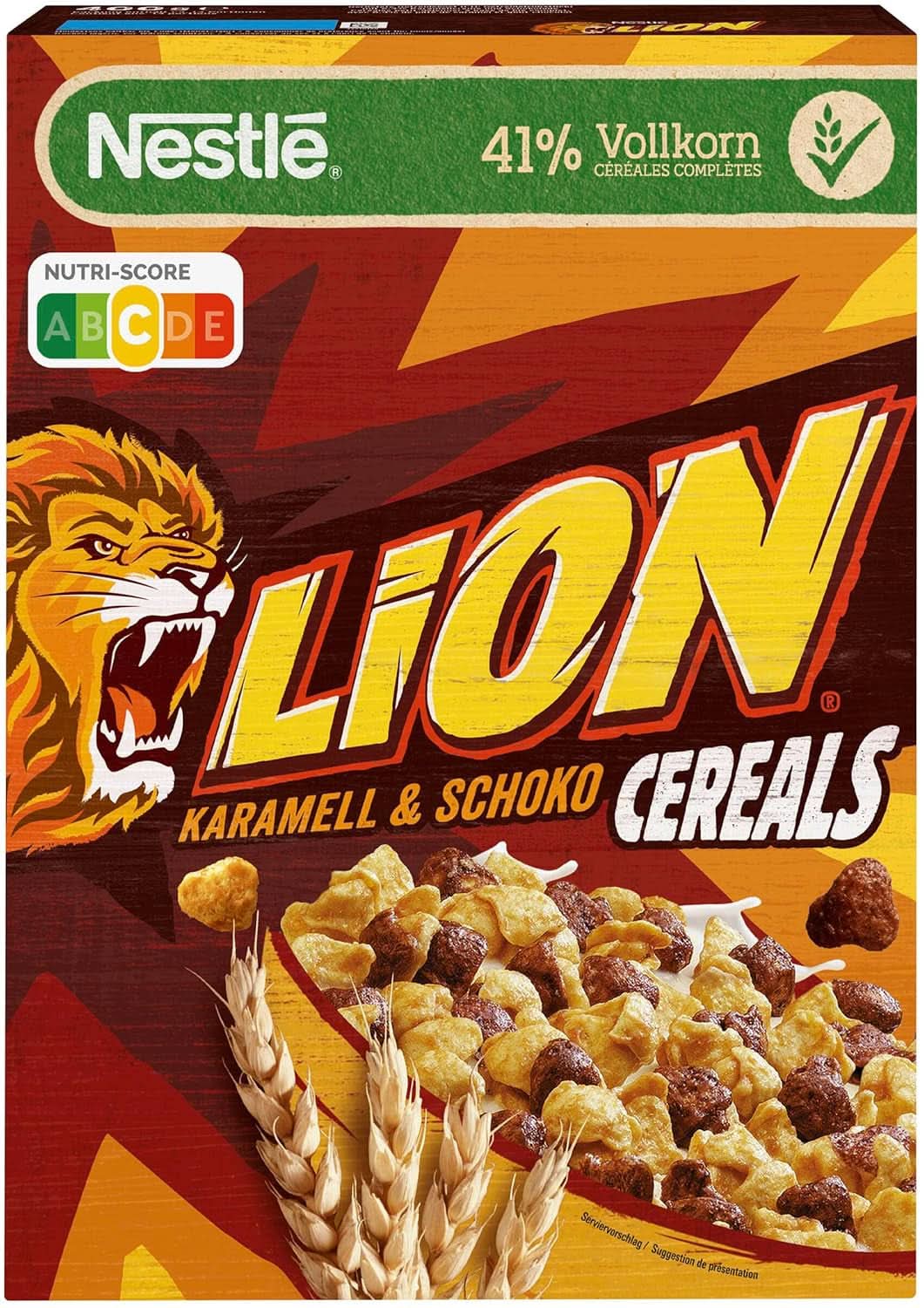Cereal LION, Cereal choklad med kola och 41% fullkornsmjöl, förpackning 8 x 400 gram Cereal Naty Shop