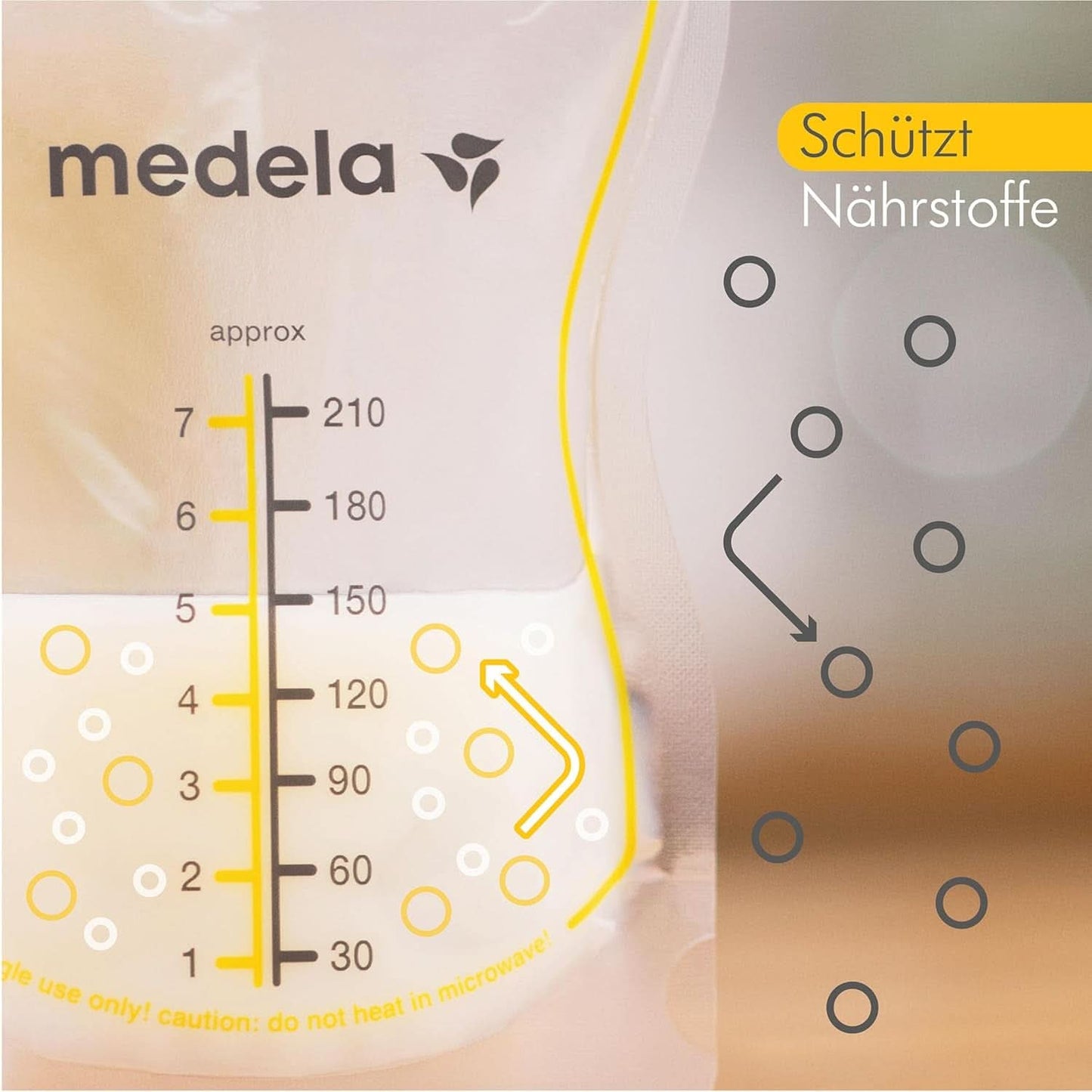 Medela Easy Pour Muttermilchbeutel Zum Einfachen Ausgießen, 100 Stück, 210 Ml, Auslaufsichere Einweg-Muttermilchbeutel Mit Überlaufschutz, Stillhelfer Tillbehör Barnmat och amning Naty Shop