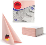 50 Aroba Airlaid servetter Textillook 19 FÄRGER 40X40 Cm 1/4-faldig högkvalitativ textillook Bröllopsservetter för jubileer Hotell Catering Helgdagar Jul Bröllop Rosa