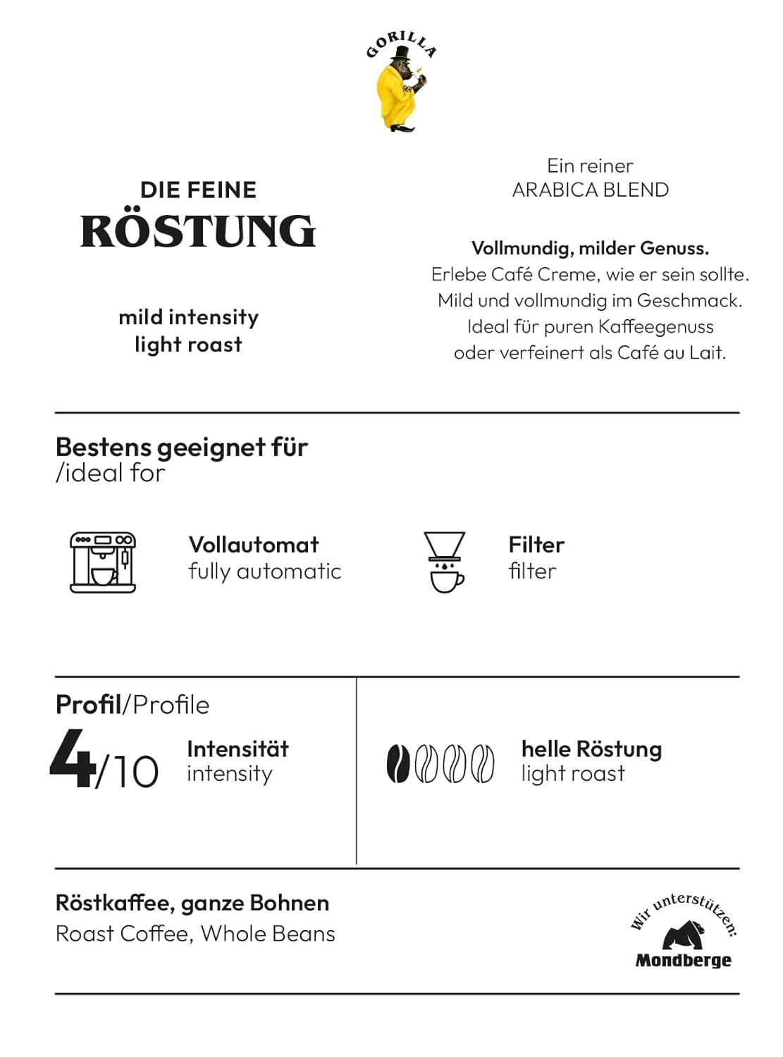 Gorilla Café Creme, 1 kg (förpackning med 2)