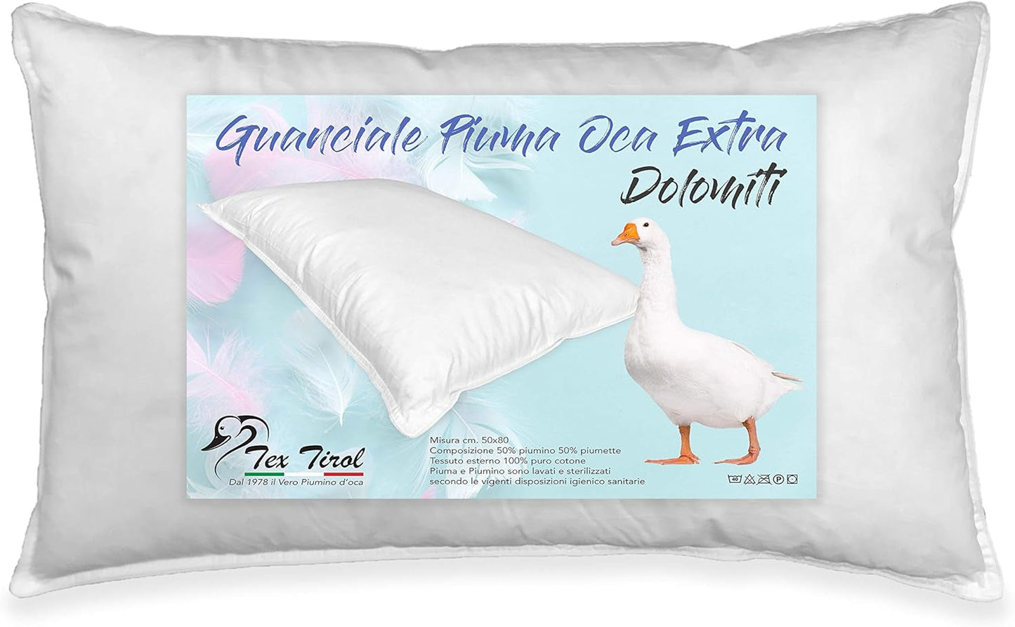 Dolomiti Tex Tirol kudde, dun, gåsdun Naty Shop standardkuddar Standardtitel