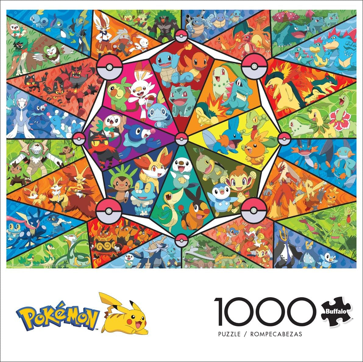 Buffalo Games - Pokemon - Målat glas start - pussel 1000 bitar Puzzle Naty Shop