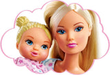 Simba Steffi Love Sweet Dreams / Söt babydocka och spjälsäng / med glöd-i-mörker-funktion / 12 stycken / 29cm / För barn från 3 år och uppåt