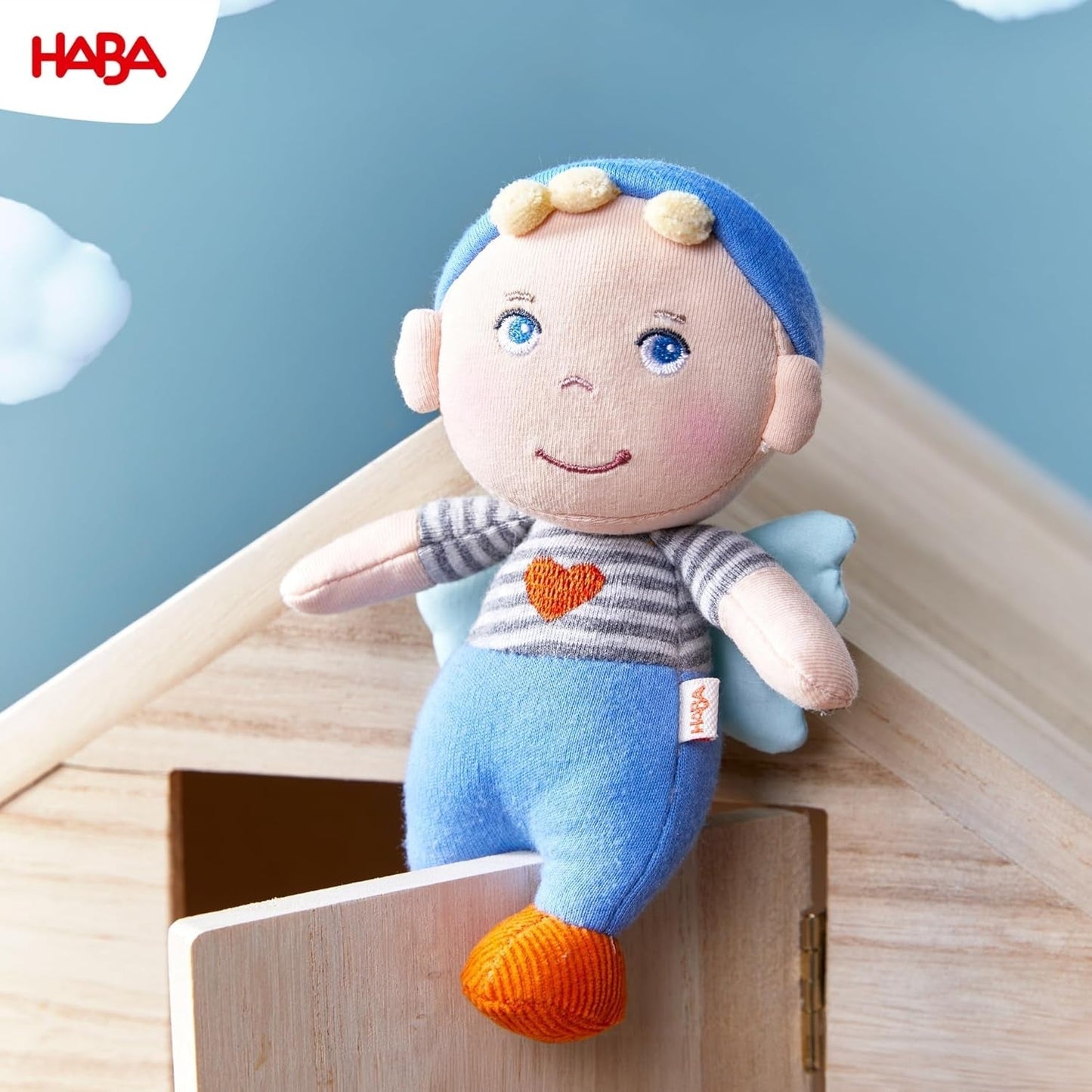 HABA Guardian Angel Mats - Plysch textildocka (15 cm), idealisk välkomstpresent för spädbarn och småbarn - tvättbar i 30°C - 2011869001 Dolls Naty Shop