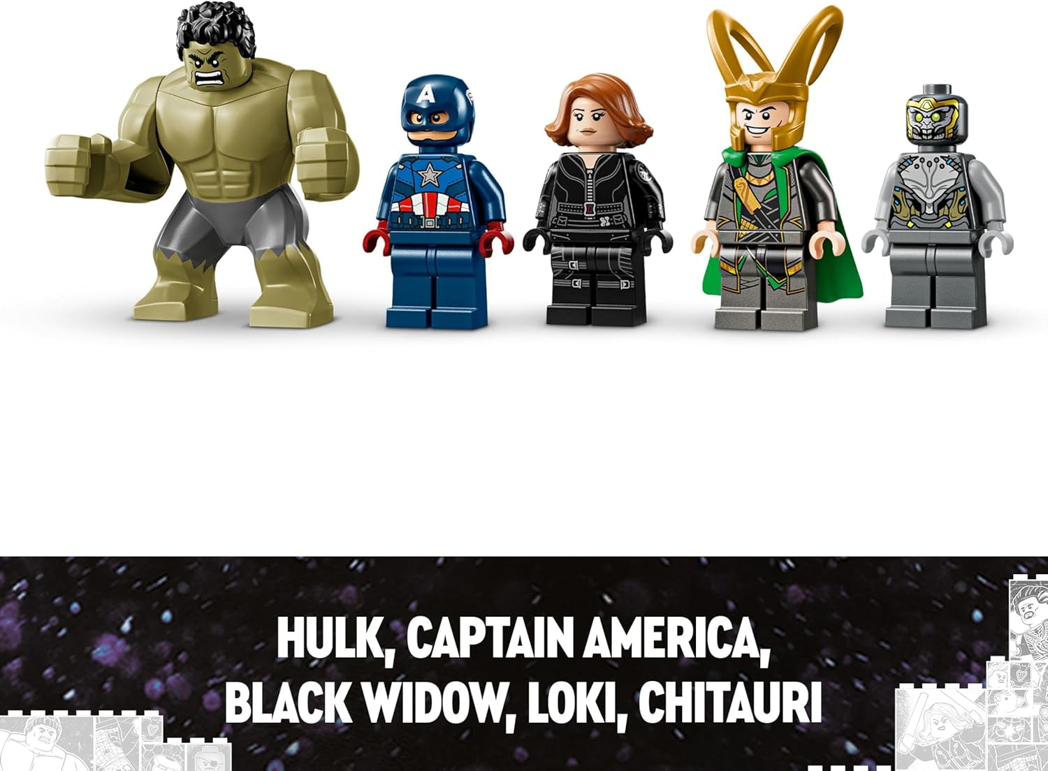 LEGO Marvel Avengers vs. Leviathan byggleksaksset med Hulk och Captain America, Loki, Black Widow och Chitauri minifigurer Avengers lekset för pojkar och flickor 7+ 76290 Byggset Besuche den LEGO-Store