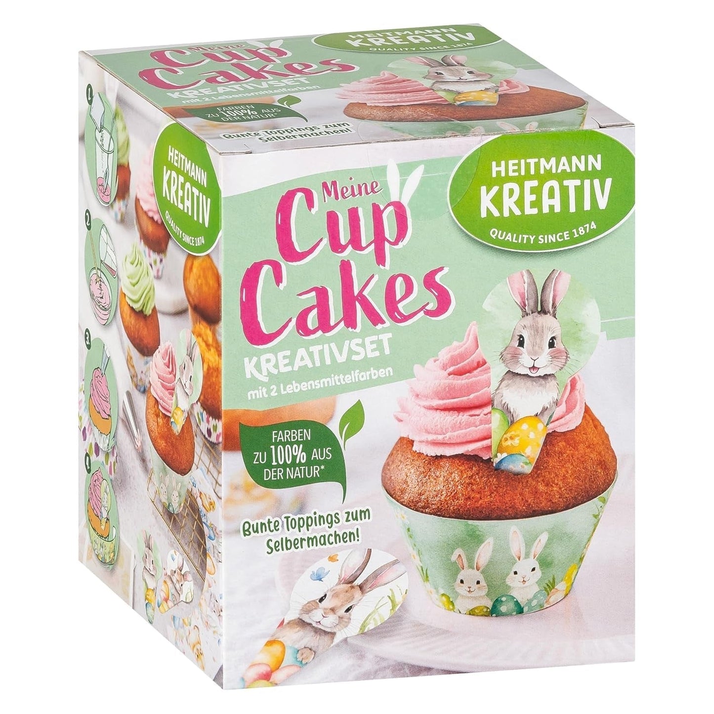 HEITMANN KREATIV - Chokladklubbor - Med växtbaserade pulverfärgämnen - Gult och grönt - Gör-det-själv-kit - Påsk