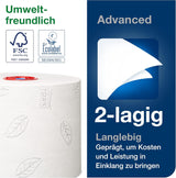 Tork 127530 Avancerad kvalitet Midi Mjukt Toalettpapper för Tork T6 Dual Roll Toalettpapper Dispenser / 2 Ply Rivfast Mjukt Toalettpapper 27 Pack (27 X 100 meter)