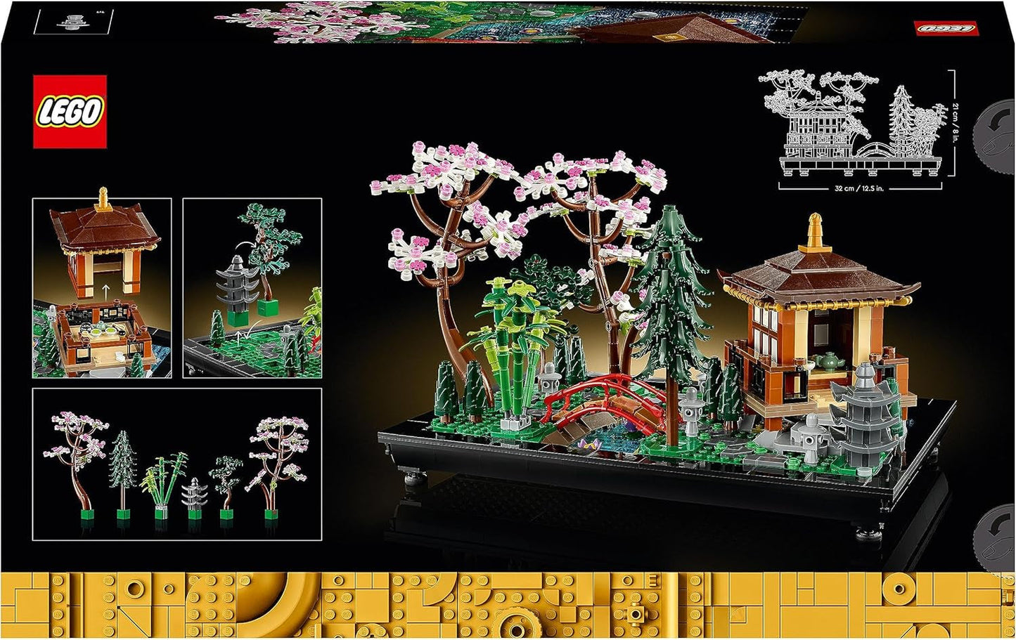 Lego Icons Garden of Silence - Vuxen Zen Botaniska trädgårdsset med lotusblommor - Anpassningsbar japanskt inspirerad skrivbordsdekoration - Present för kvinnor och män 10315 Byggset Besuche den LEGO-Store