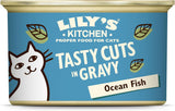 Lily's Kitchen Fish Tasty Cuts Wet Cat Food - Paket om 24 (24 x 85 g) Läckra fiskbitar i sås för katter