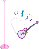 Barbie GYJ22 - gratis scen för Big Dream Brooklyn docka (ca 30 cm, bruna flätor) med filmlåtar, lampor, mikrofon och tillbehör, present till barn från 3 år Naty Shop Dolls