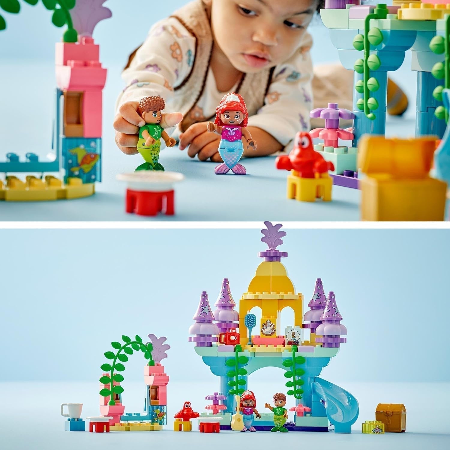 LEGO DUPLO | Disney Ariels magiska undervattenspalats, pedagogisk leksak för sjöjungfrun Ariel, undervattensslott för barn över 2 år 10435 Byggset Besuche den LEGO-Store