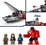LEGO Marvel-uppgörelse mellan Captain America och Red Hulk Kids Byggbar Jet Set Superhjälteleksak för pojkar och flickor 8 år gammal äventyrsbyggnadsleksak 76292 Byggset Besuche den LEGO-Store