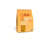 Dialsi stjärnformad pasta, glutenfri majs- och rispasta, bronseldad, 100 % italienska ingredienser, inga tillsatser, tillagas på 8-9 minuter, 300g förpackning